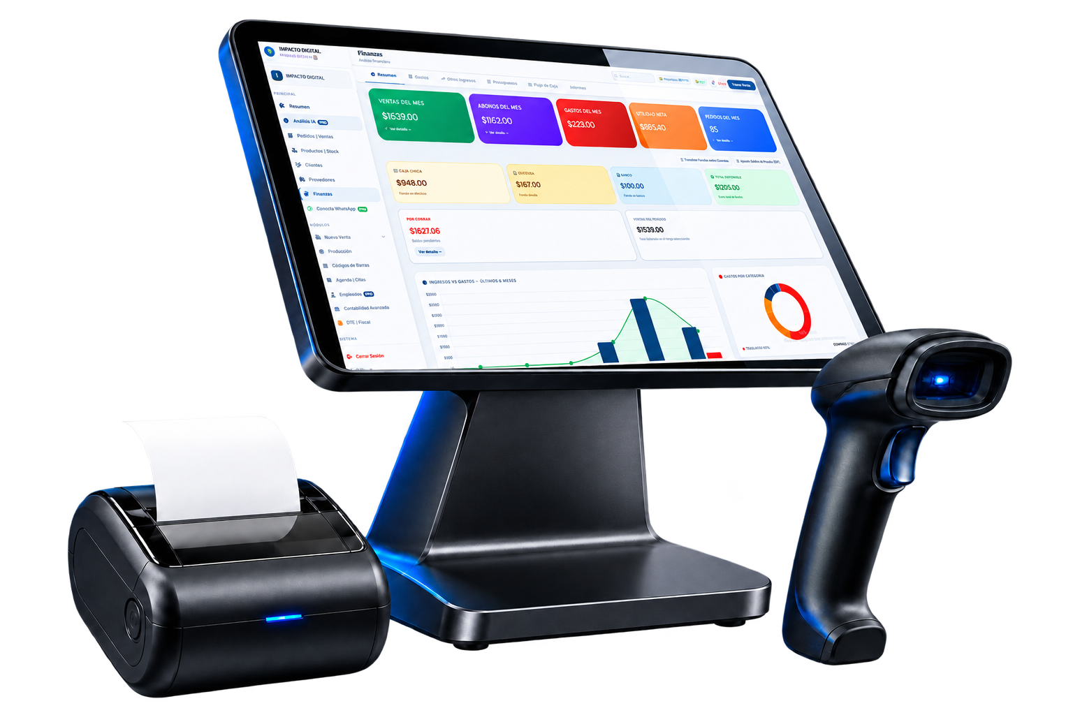 Terminal de punto de venta, tablet, lector e impresora térmica Bluetooth portátil disponibles con MODUS